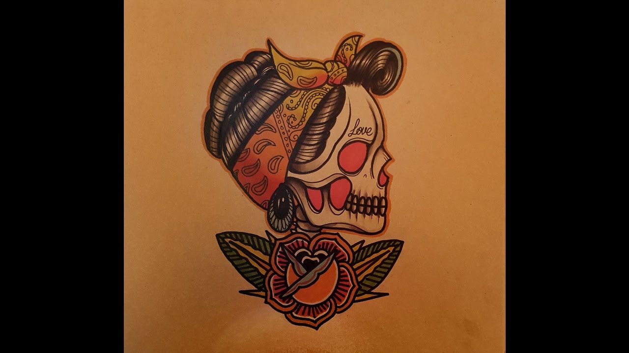 How to Draw a Neo Traditional Rockabilly Skull Girl by thebrokenpuppet