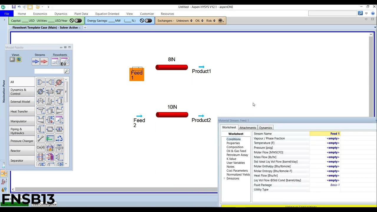 Aspen Hysys : How to calculate natural gas pipeline capacity