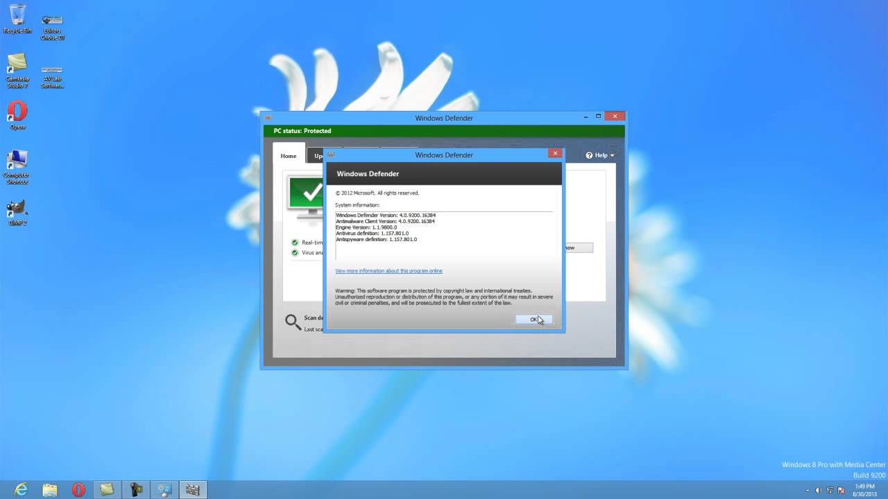Windows 8 Defender and Firewall