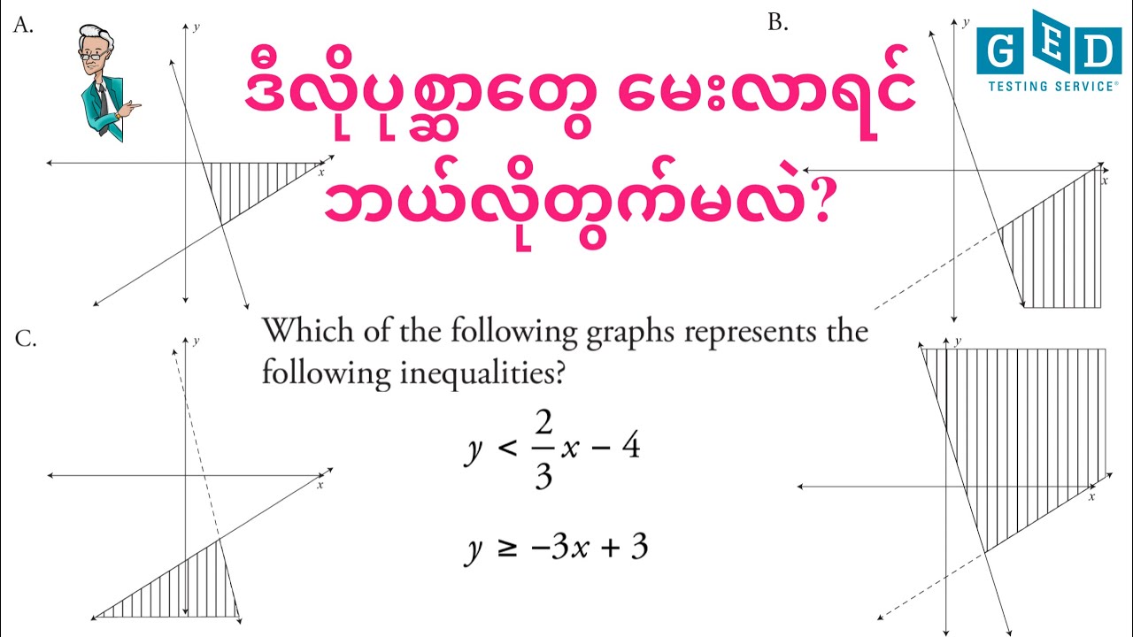 Inequality Graph ပုစ္ဆာတွေကို ဘယ်လိုတွက်မလဲ | Master Inequality Graph Questions for GED & SAT Maths