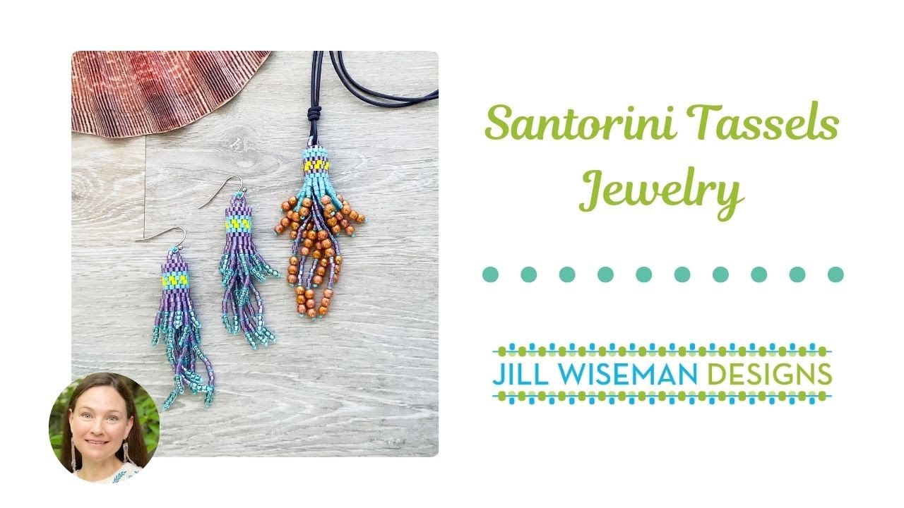 Free Project: Santorini Tassel Earrings and Pendant by Danielle Wickes (peyote stitch)