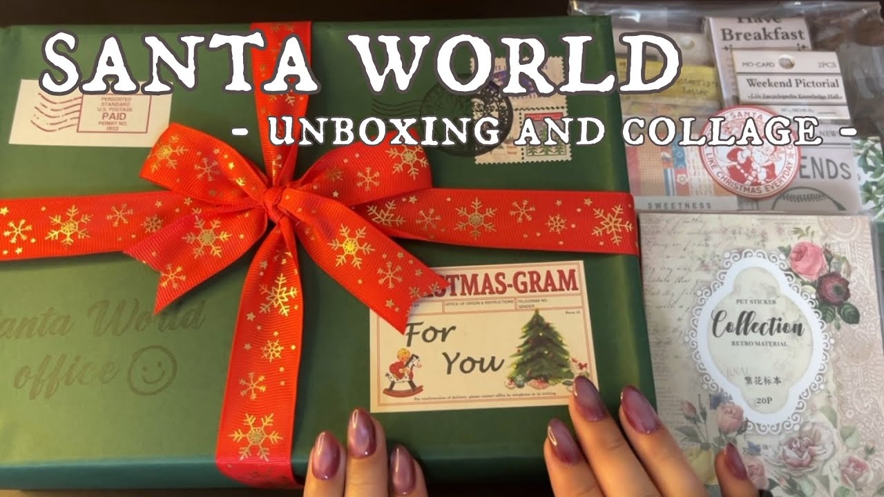 Случайная коробка (M) и книга наклеек.｜unboxing＆collage｜from santa world