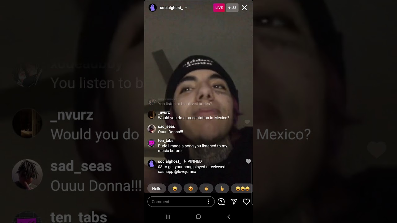 jumex plays song on Instagram part 1