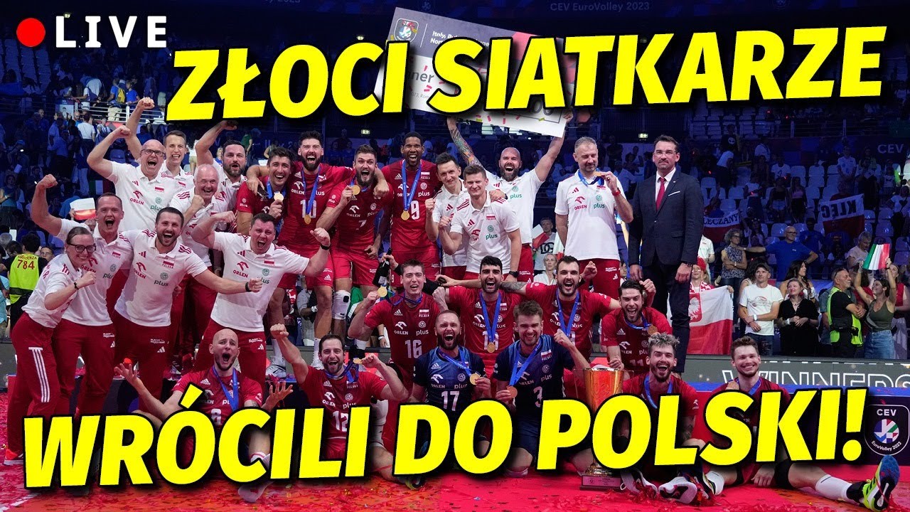 GORĄCE POWITANIE POLSKICH SIATKARZY NA LOTNISKU W WARSZAWIE! CZEKAJĄ NA NICH TŁUMY KIBICÓW [NA ŻYWO]