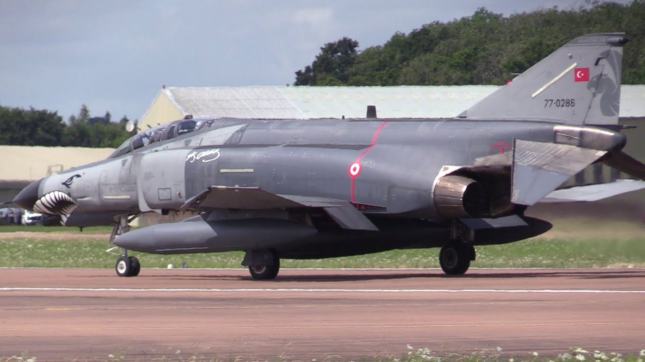 24/07/22 RIAT 2024 | Turkish Air Force F-4E-2020 Phantom II (Terminator) Departure from RAF Fairford