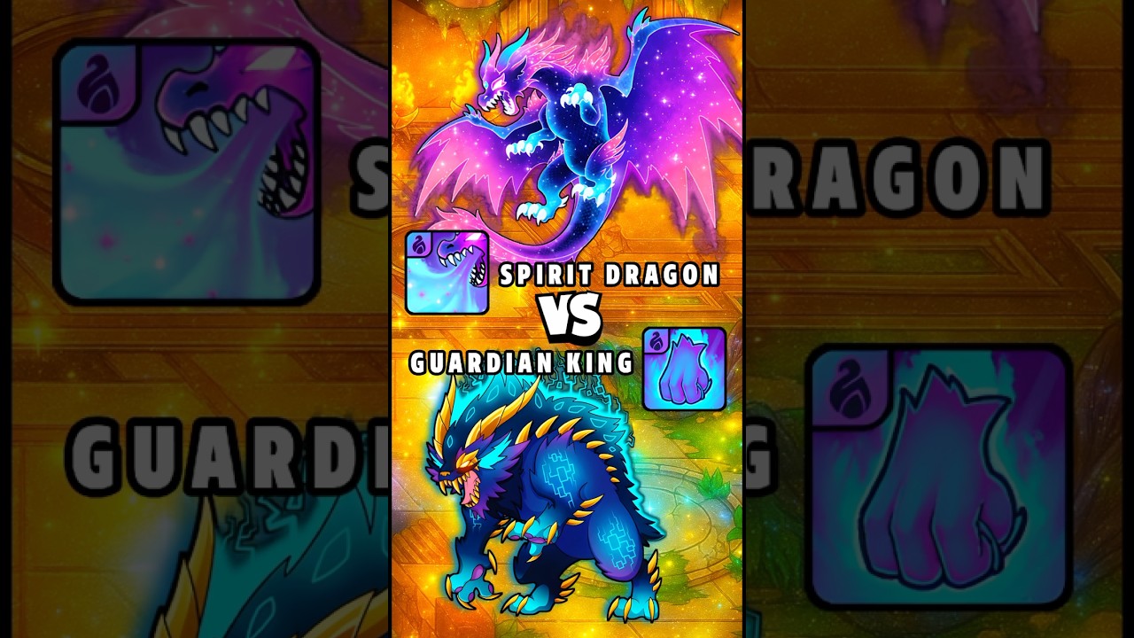 Spirit Dragon VS Guardian King Battle in dynamons world🔥 #dynamonsworld #shorts #pokemon #trending