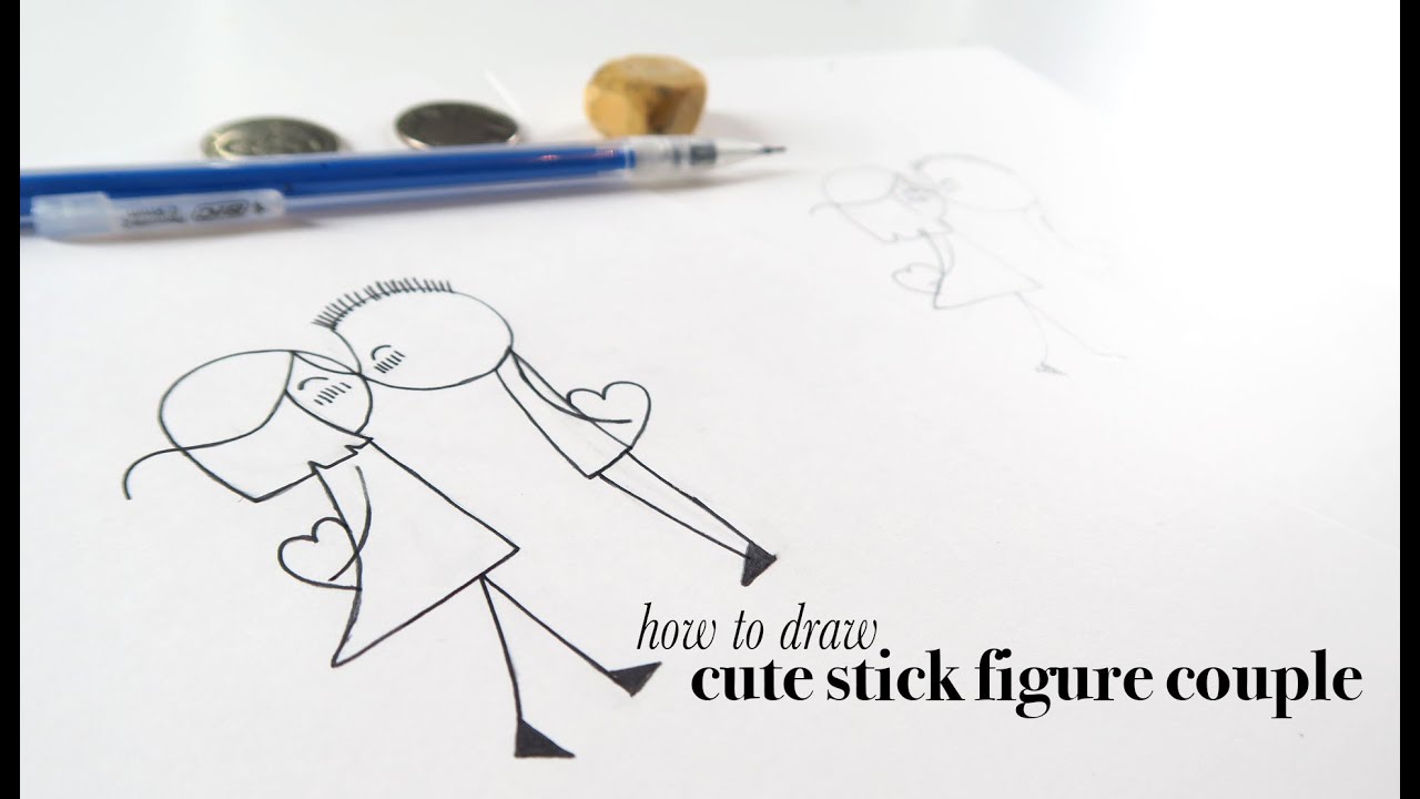 How to Draw a Cute Stick Figure Couple for Valentine's