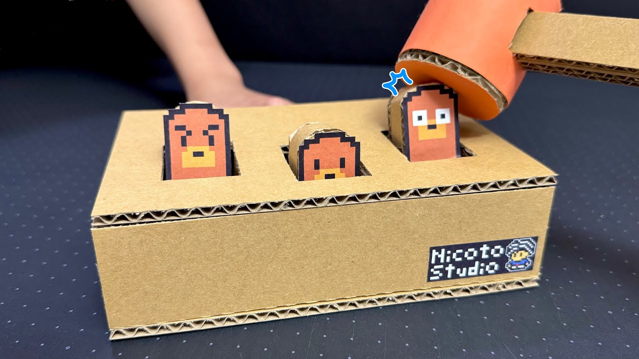 [Easy Cardboard Craft] Whack-a-Mole Game – DIY Tutorial for Kids