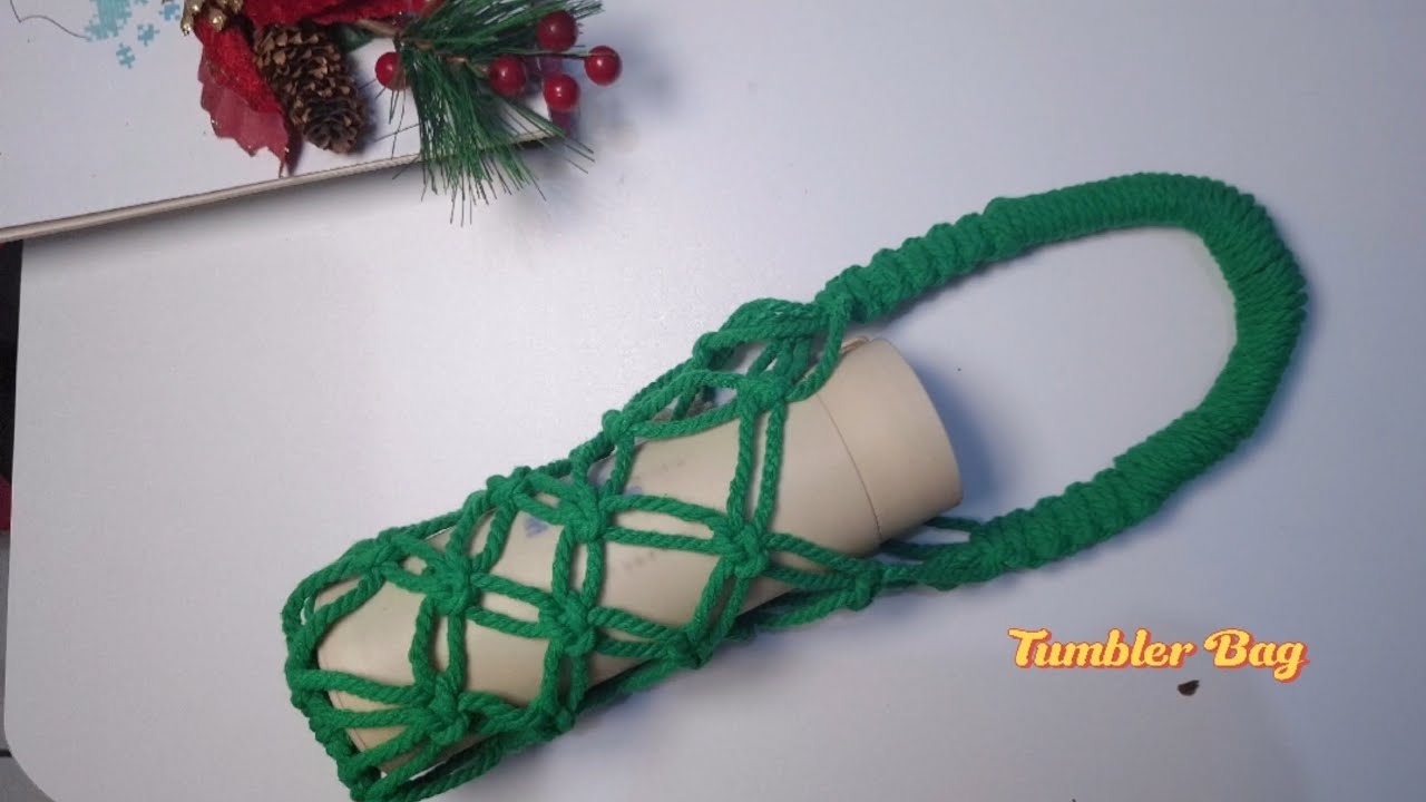 DIY Macrame Tumbler Bag Holder | Macrame Water Bottle Holder | Tutorial for Begineers
