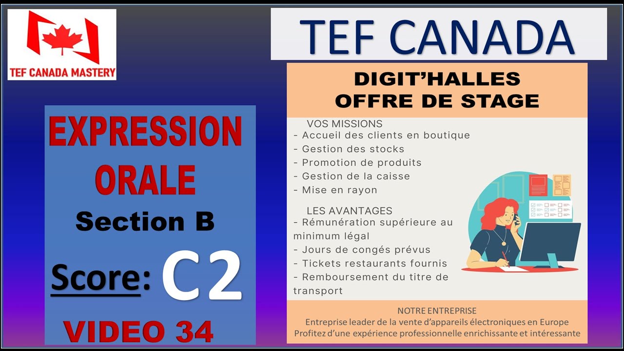 TEF Canada - Expression Orale Section B | Immigration Canada 🇨🇦 | Score C2 pour Entrée Express