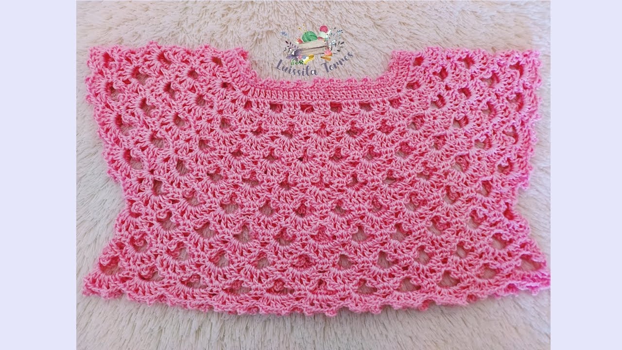 CANESU TEJIDO A CROCHET PARA  VESTIDO  EN TELA - PASO A PASO - PUNTO FANTASIA