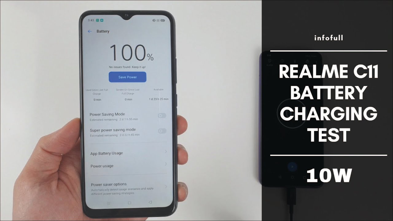 Realme C11 Battery Charging Test 0% to 100%