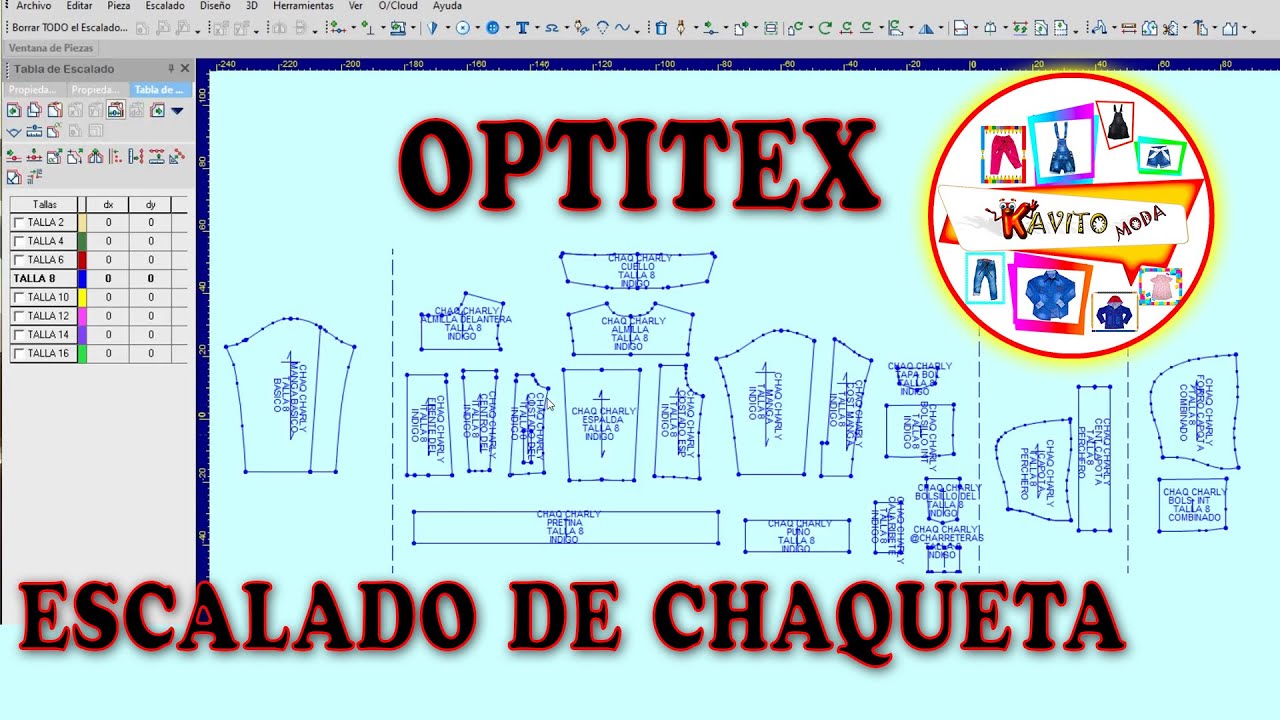 Optitex escalado de chaqueta