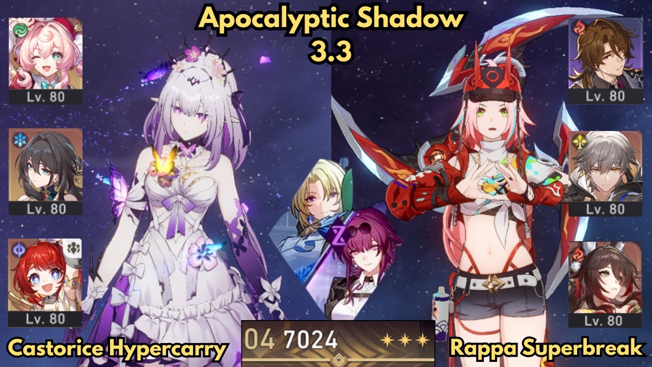 E0S0 Castorice Hypercarry | E0S1 Rappa Superbreak | 3.3 Apocalyptic Shadow | Honkai: Star Rail