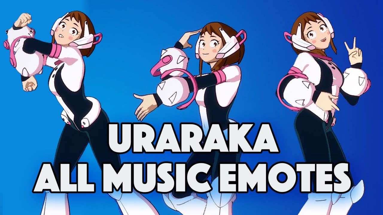 Uraraka Dances All Music Emotes (That we Have) -  FORTNITE