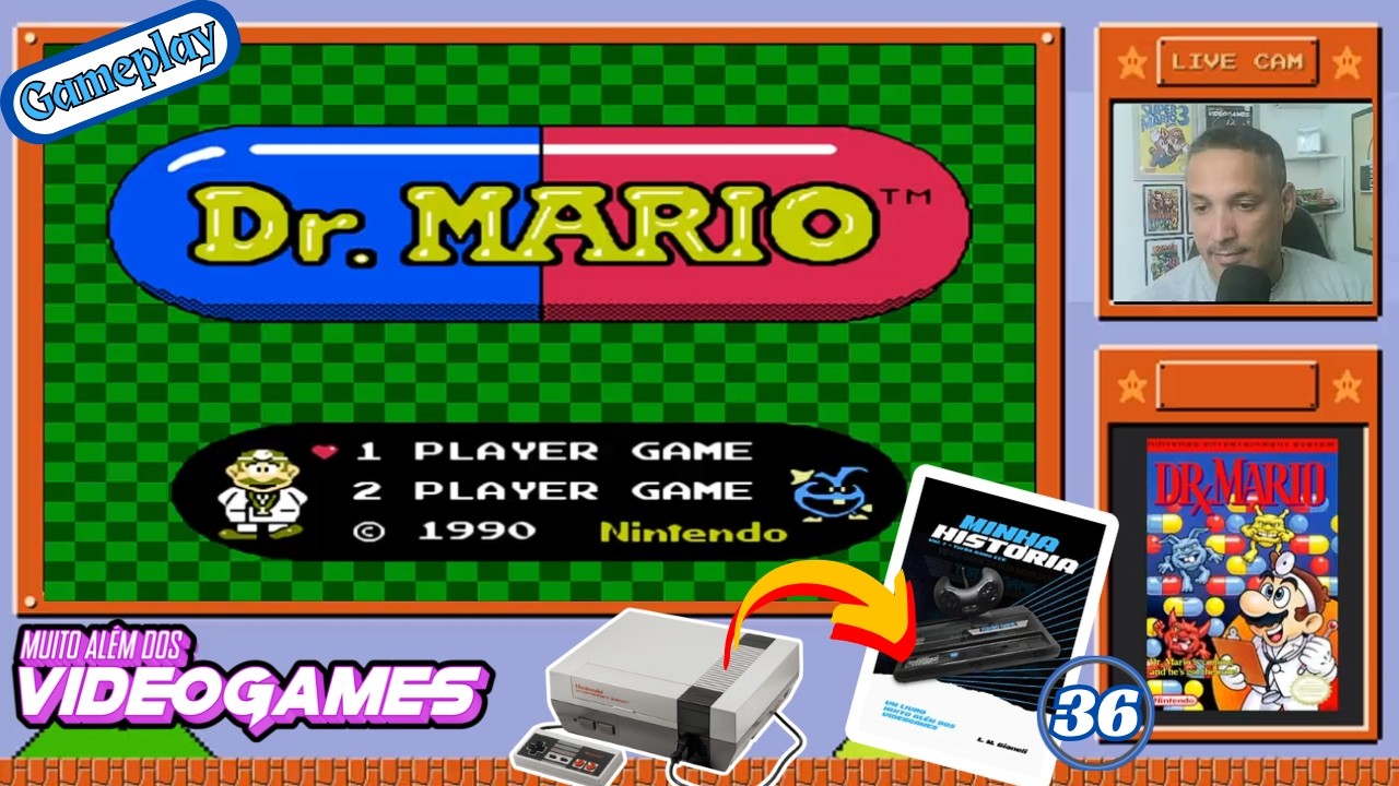 Gameplay DR. MARIO - NES/Famicom game from the 80's- Minha Historia Turbo Game CCE 36