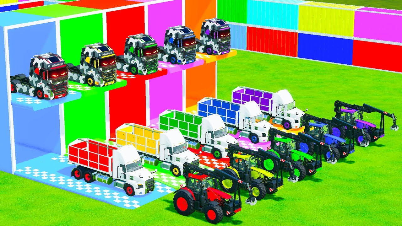 TRANSPORTING AMBULANCES, POLICE CARS & FIRE TRUCKS IN FARMING SIMULATOR 22!