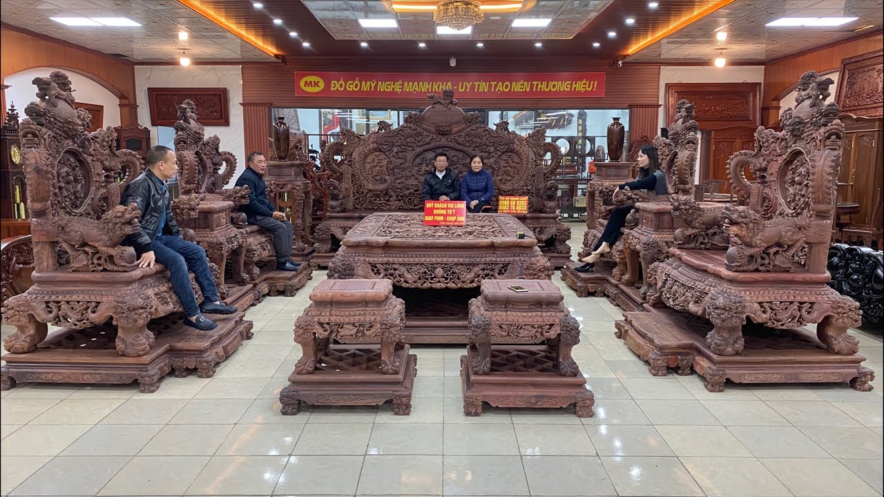 Giới Thiệu Siêu Phẩm Rồng Đỉnh gỗ Cẩm Lai ( đồ gỗ đồng kỵ mạnh kha )