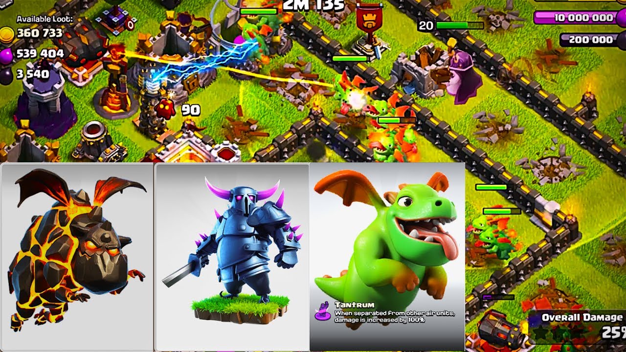 TWO8 LAVA HOUND VS PEKKA VS BABY DRAGON