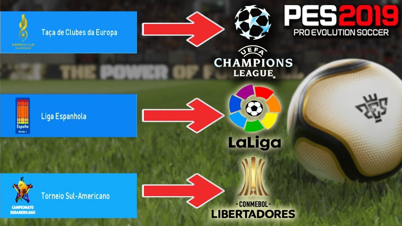 COMO COLOCAR OS NOMES OFICIAS DOS CAMPEONATOS - TUTORIAL PES 2019