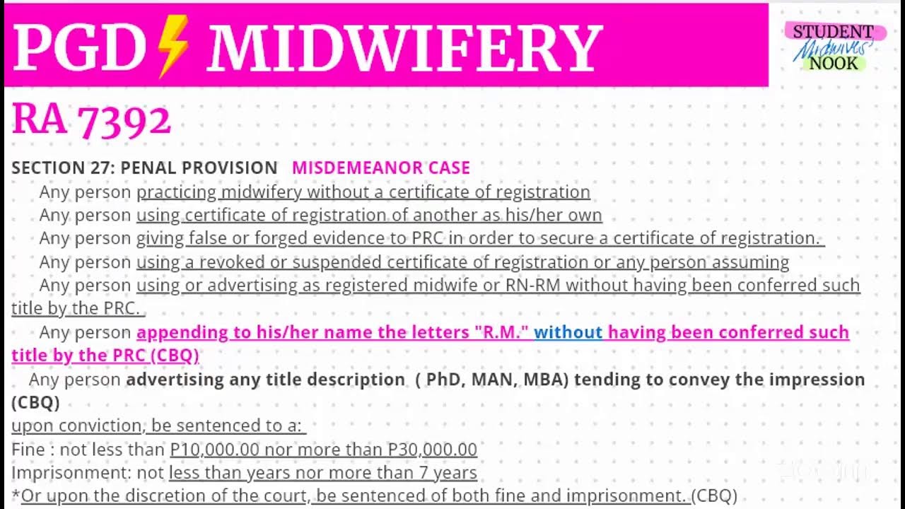 PGD (Professional Growth and Development) | Midwifery Licensure Exam