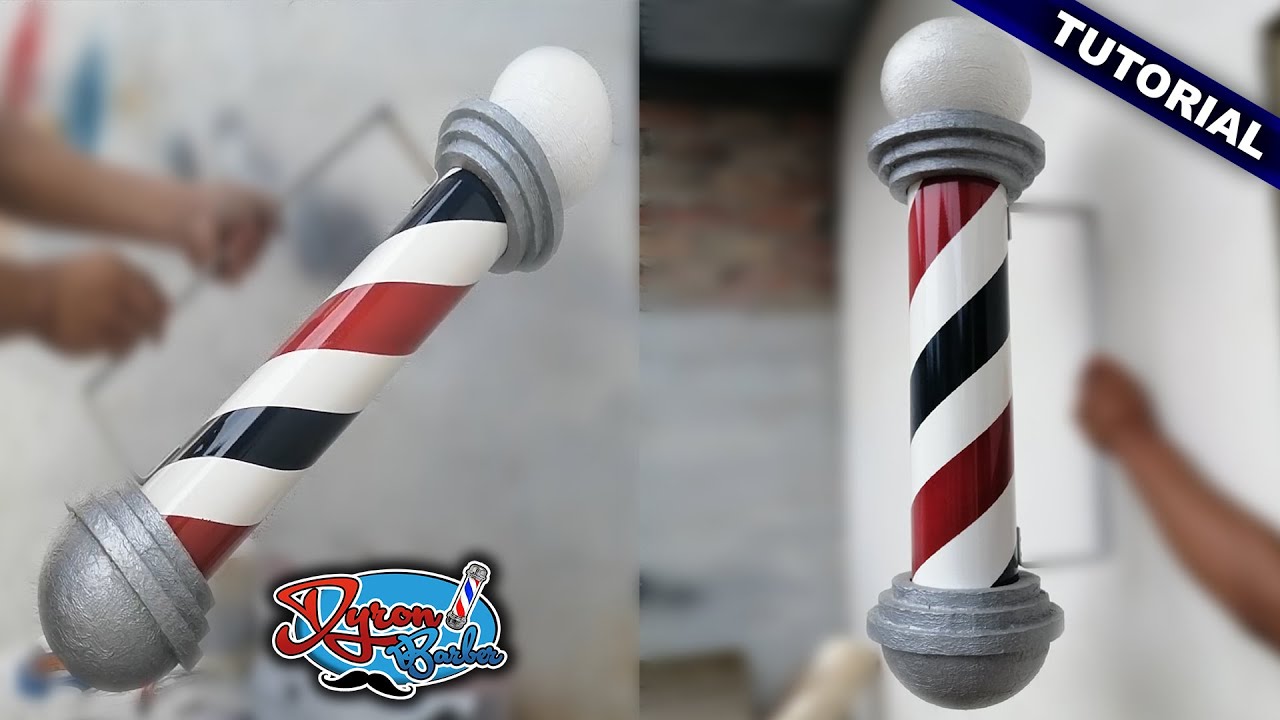 COMO HACER UN POLO DE BARBERÍA  (PASO A PASO) / HOW TO MAKE A BARBER POLE | DIY BARBER POLE
