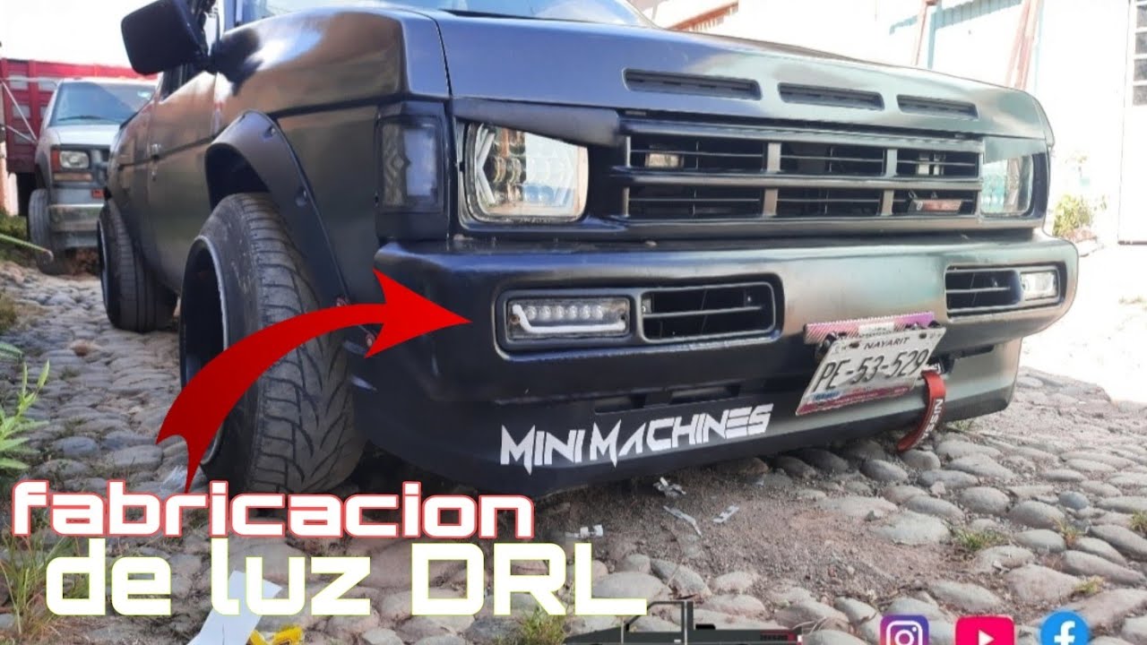 fabricacion de direcional drl nissan hardbody d21 built drl led light nissan d21