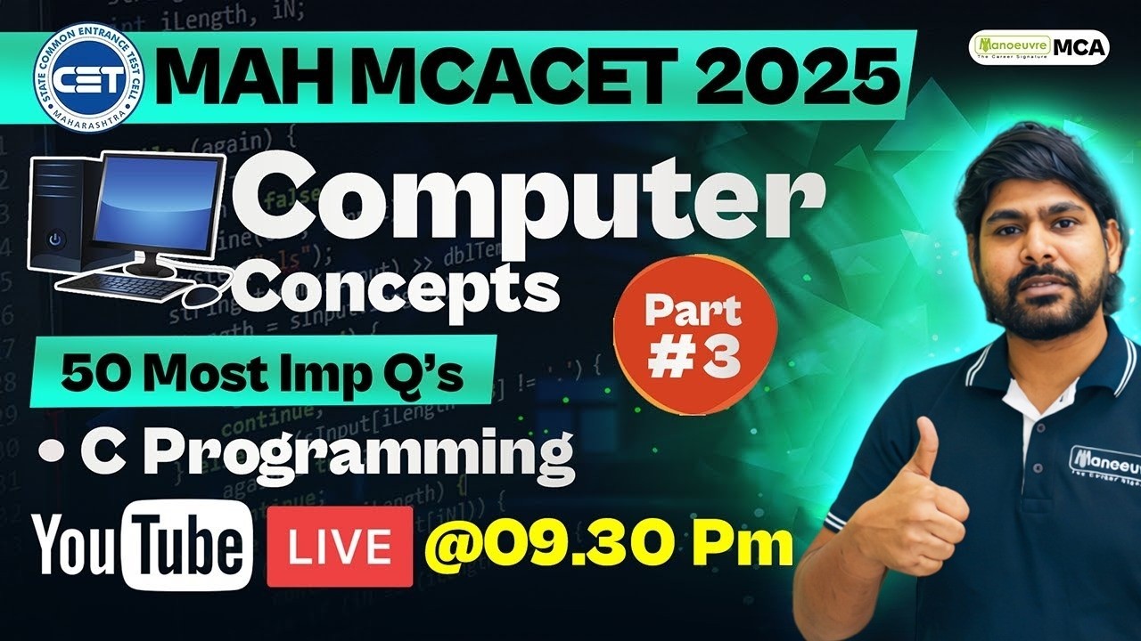 MAH MCACET 2025: Computer Concept | C Programming | 50 Most Imp Question | Part 3