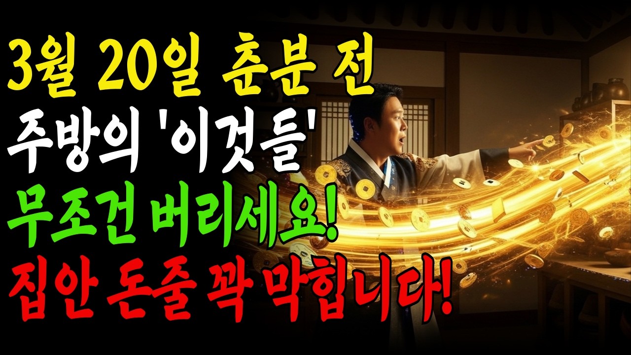 3월 20일 춘분 전, 주방에서 '이것' 안 버리면 수십억 대운도 다 도망갑니다 #재물운 #춘분 #풍수 #액막이 #주방풍수 #생활풍수 #재물복