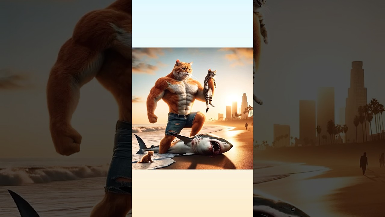 Cat body builder big muscles  