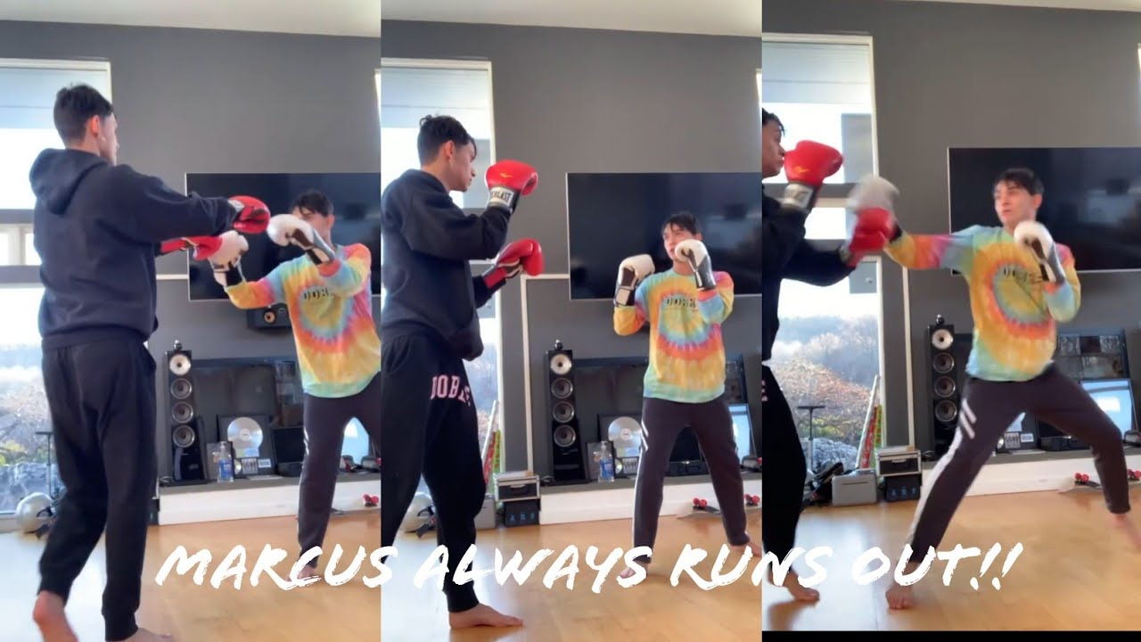 LUCAS AND MARCUS BOXING CHALLENGE!! MARCUS ALWAYS RUNS OUT 🤣