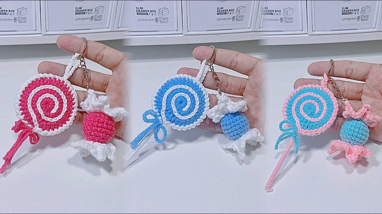 Crochet Lolipop and candy keychain ထိုးနည်း