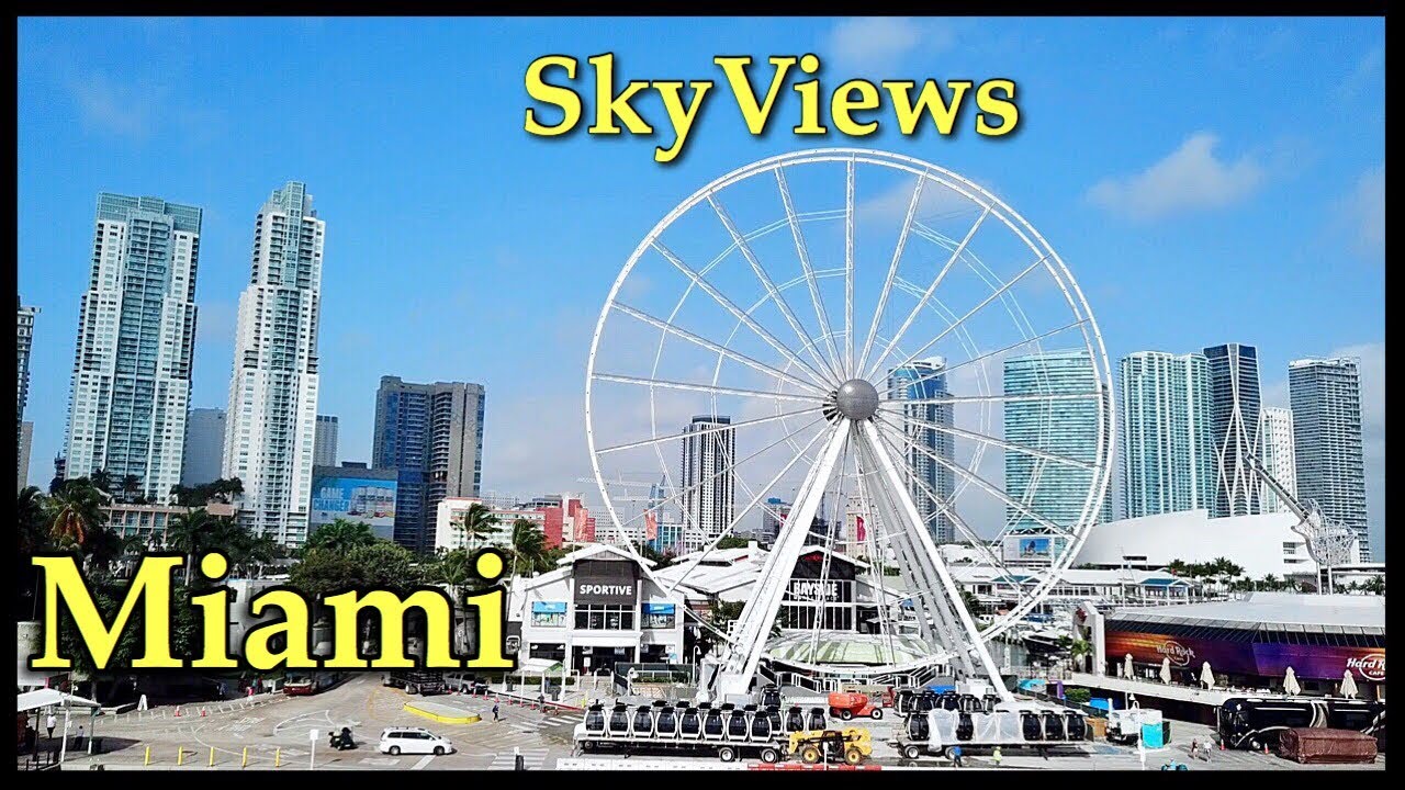SkyViews Miami Observation Wheel open soon, Drone 4K