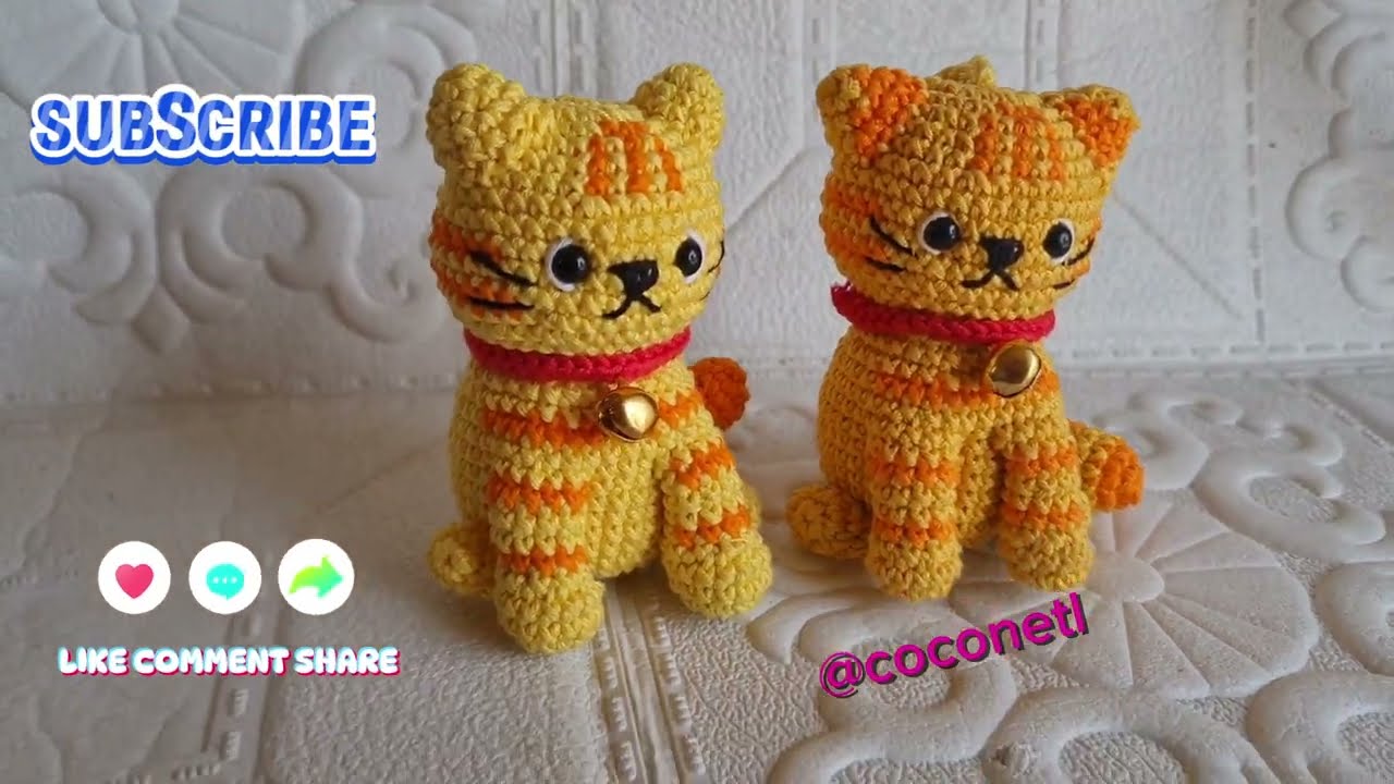 Como tejer gatito naranja | atigrado | sin complicaciones |tutorial