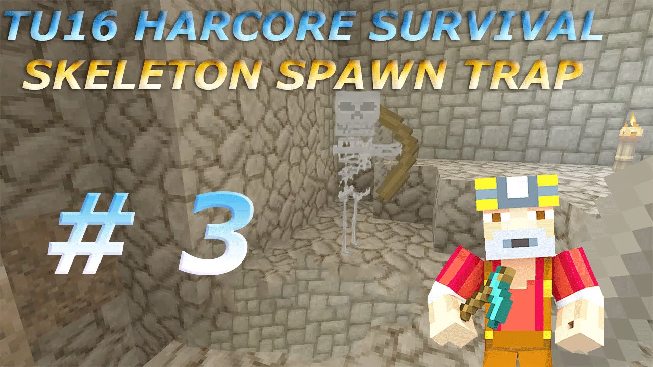 MinecraftXBLA: TU16 Hardcore Survival #3 Skeleton Trap