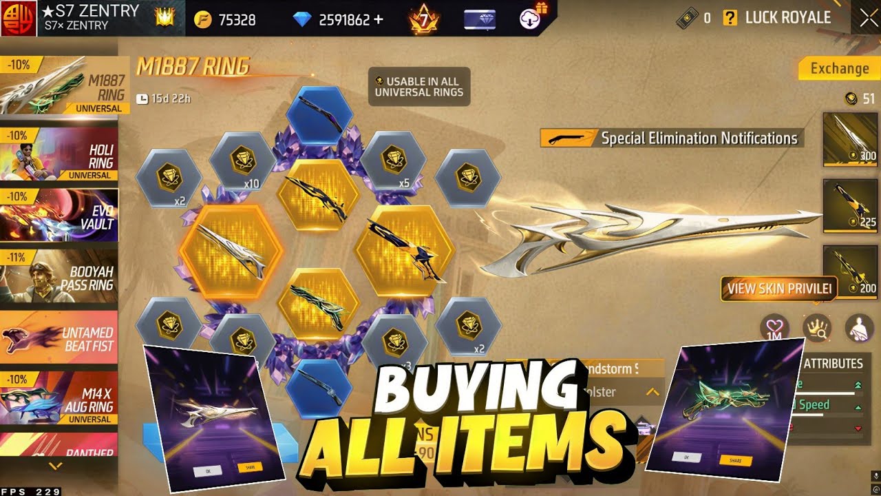 I GOT ALL M1887 SKIN 😱 | NEW M1887 RING EVENT IN FF| LEGENDARY M1887 SPIN TRICK | FF NEW EVENT TODAY
