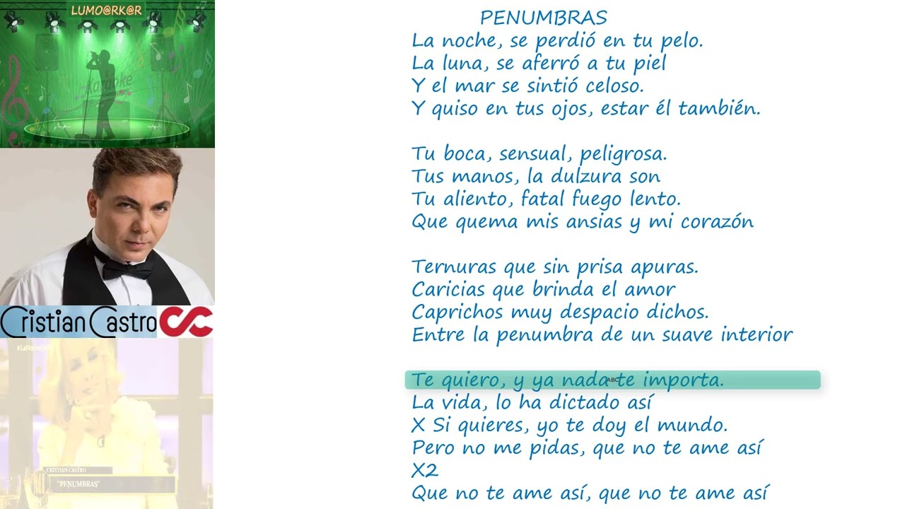 LUMOARKAR 2024 PENUMBRAS CRISTIAN CASTRO SANDRO KARAOKE