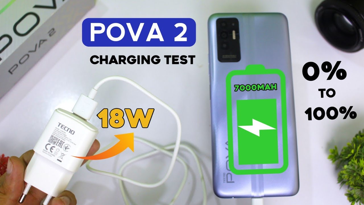 Tecno Pova 2 Charging Test - 7000MAH Battery Vs 18W Charger (0% to 100%)