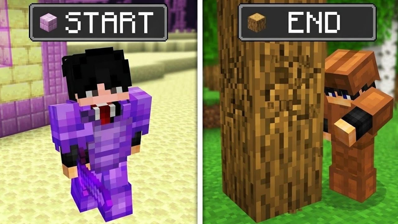 Minecraft lekin men o'yinni teskarisiga yutaman! 