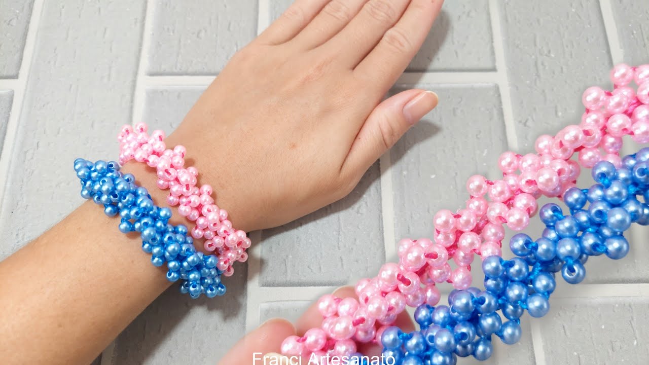 PULSEIRA CHUVA DE PÉROLAS DE CROCHÊ | ATÉ INICIANTE VAI FAZER 😍