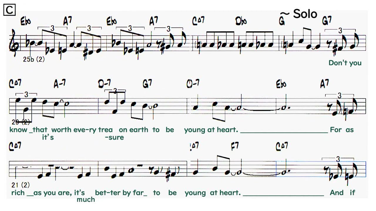 Young At Heart - Sample ( Bb 🎷 )