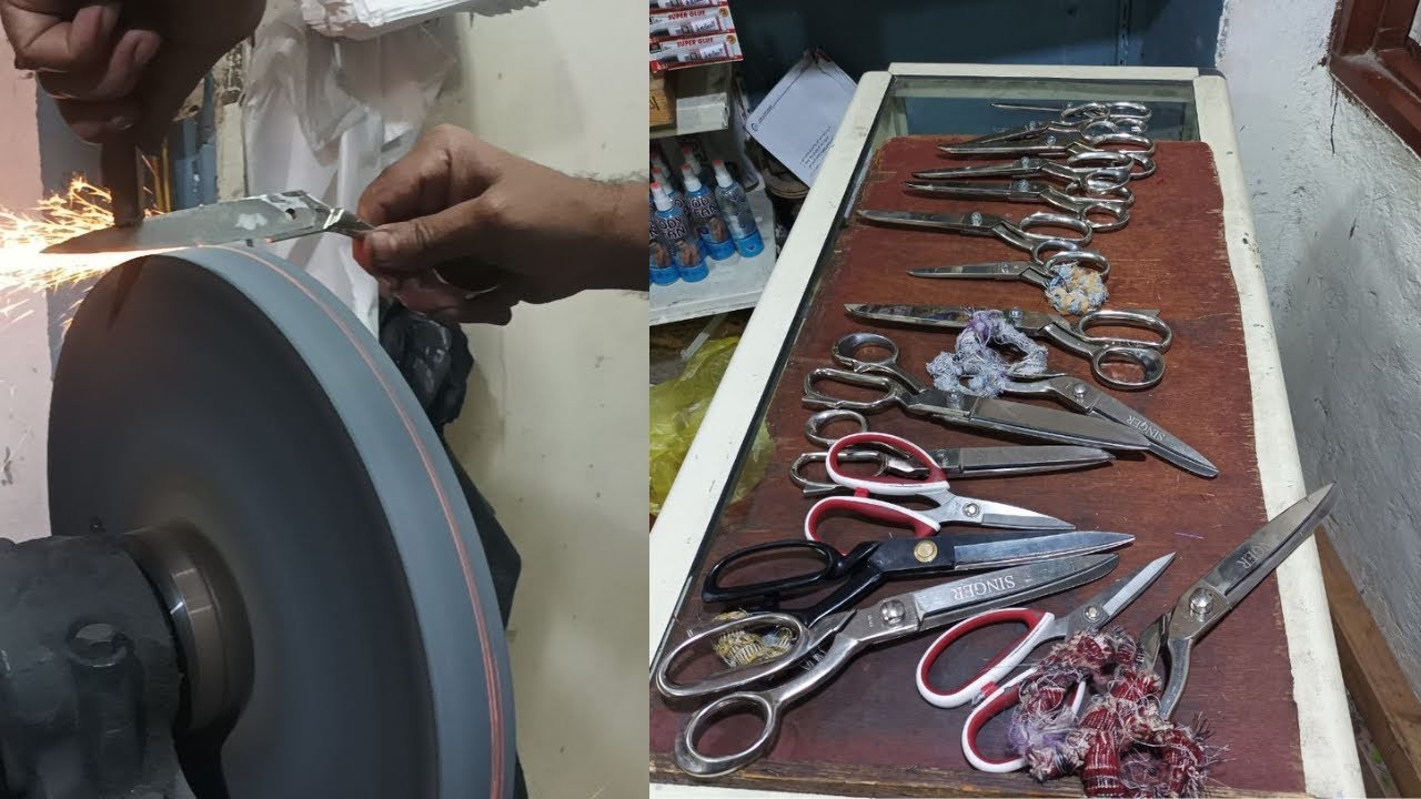 sharpening upholstery scissors - Auto upholstery سن مقصات العاشر من رمضان 01284395971