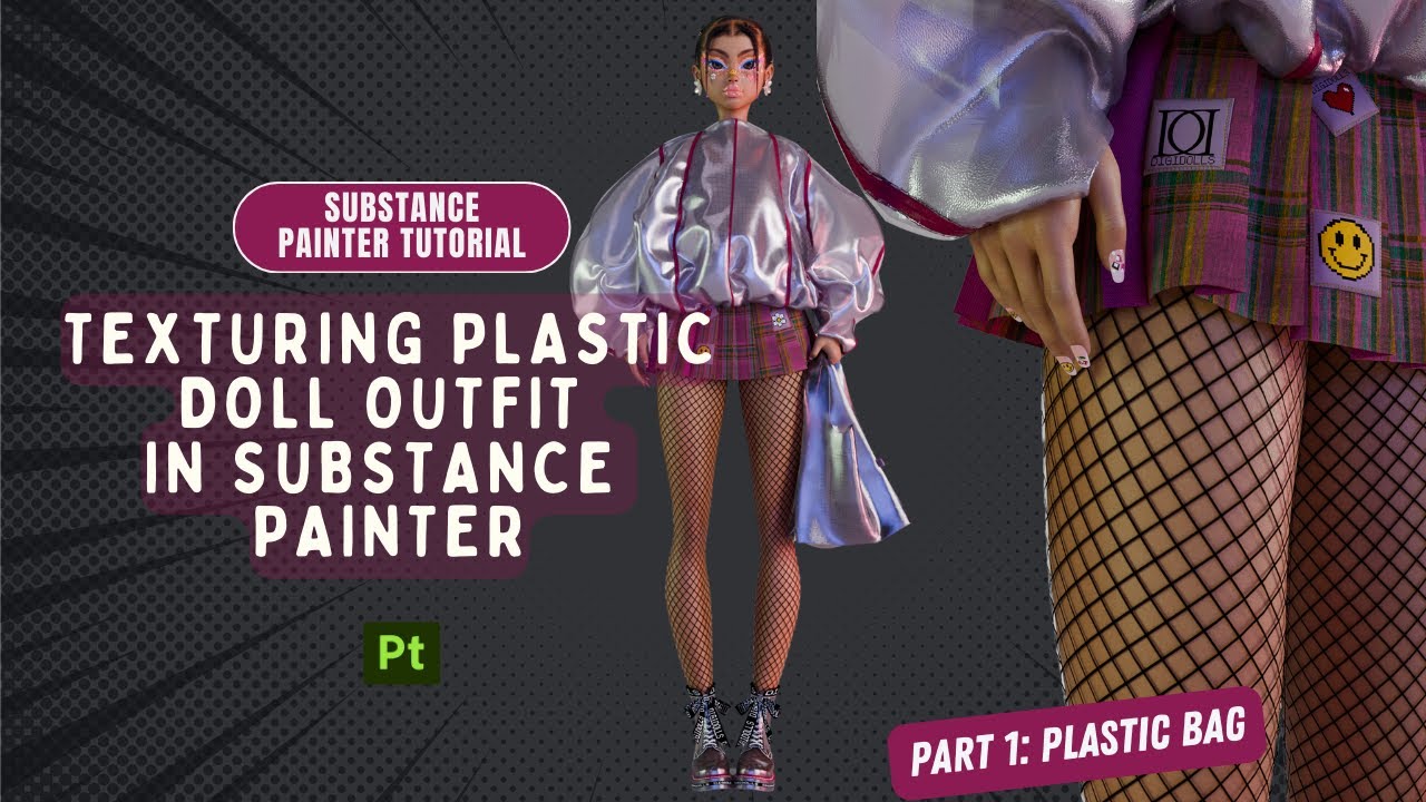 How to Texture a Plastic Doll Outfit in Substance Painter | Realistic Plastic Bag Tutorial (Part 1)