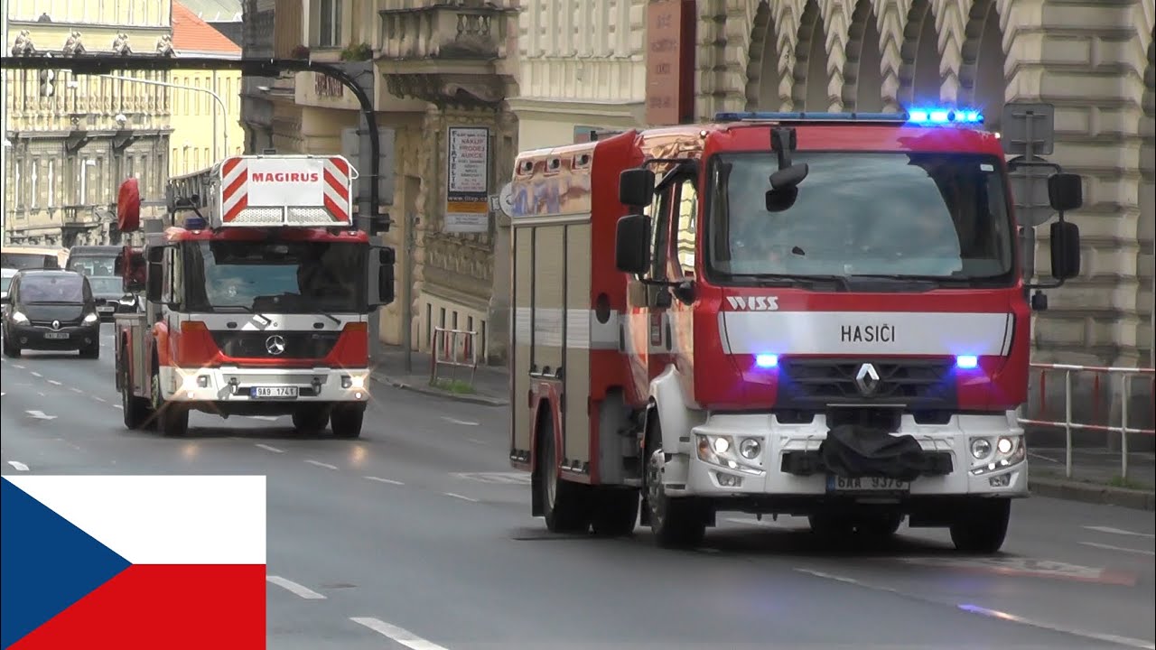 🇨🇿 Awesome Airhorn! Prague Fire Brigade en route to incidents in the Czech Capital! #1374