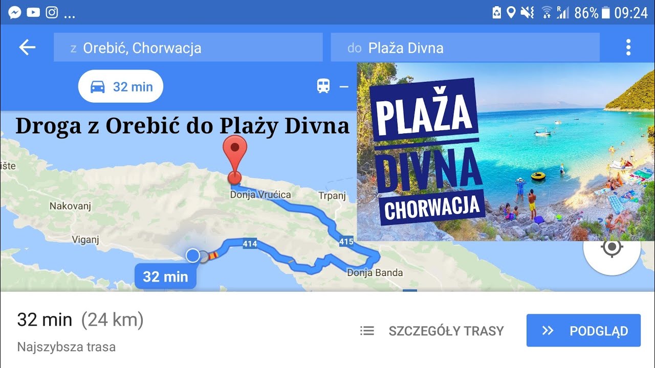 Droga z Orebić do plaży DIVNA w Chorwacji - pełny film z wideorejestratora | ForumWiedzy