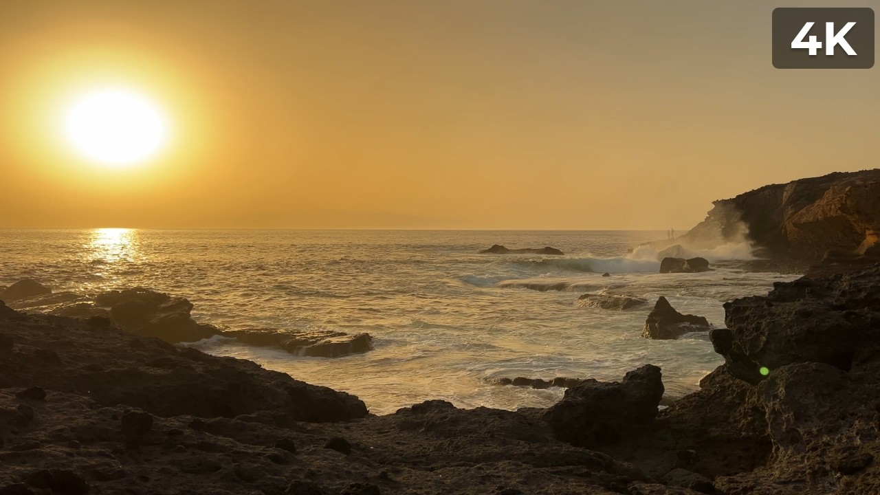 Real Sunset Transition — 40 Minutes Atlantic Ocean | Single Take | 4K HDR
