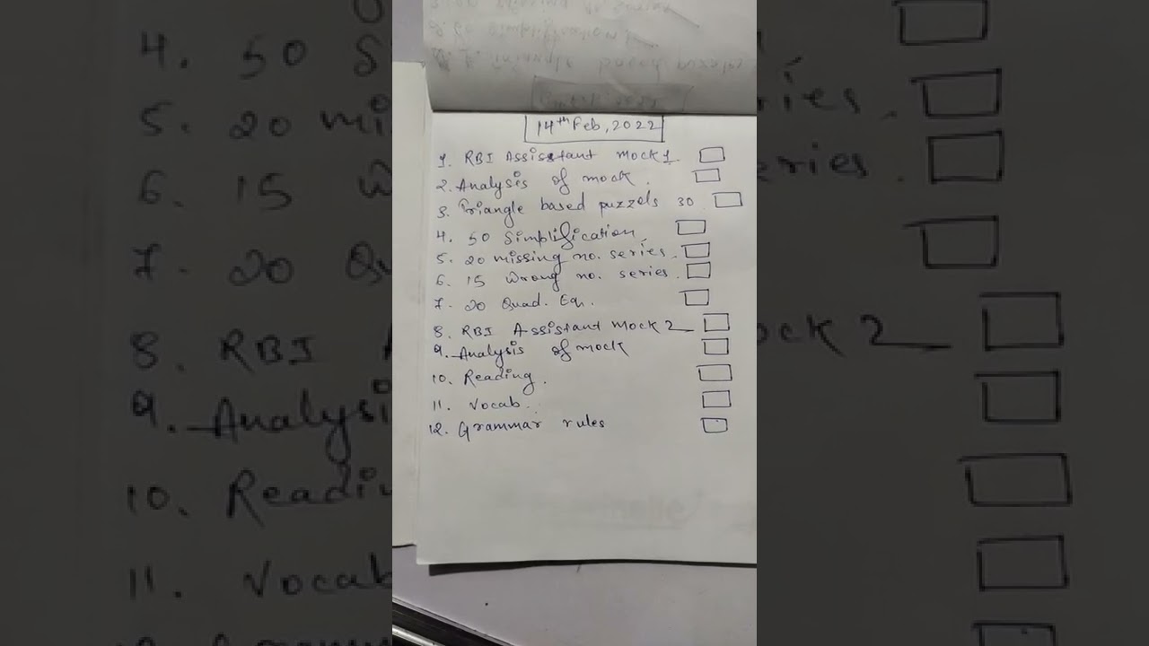 Today's To Do list|| RBI ASSISTANT 2022|| Let's do it....