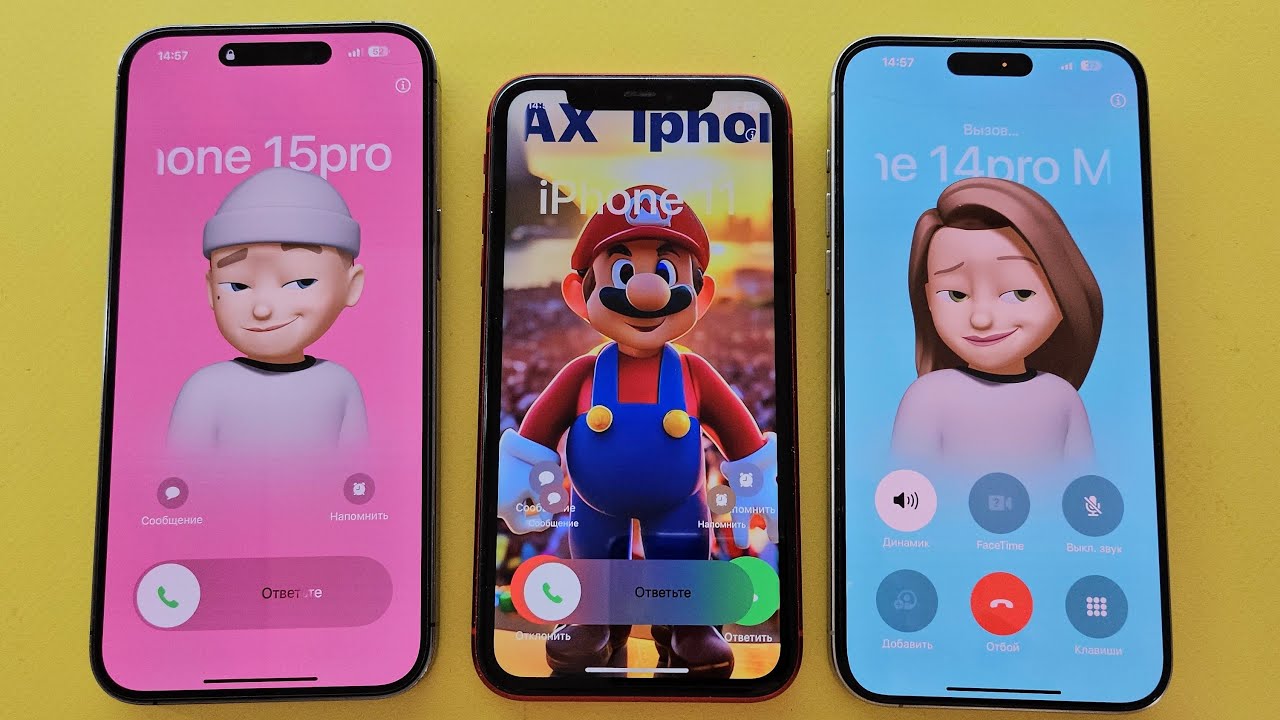 Three incoming Call iPhone 15pro max vs IPhone 14pro max vs iPhone 11RED