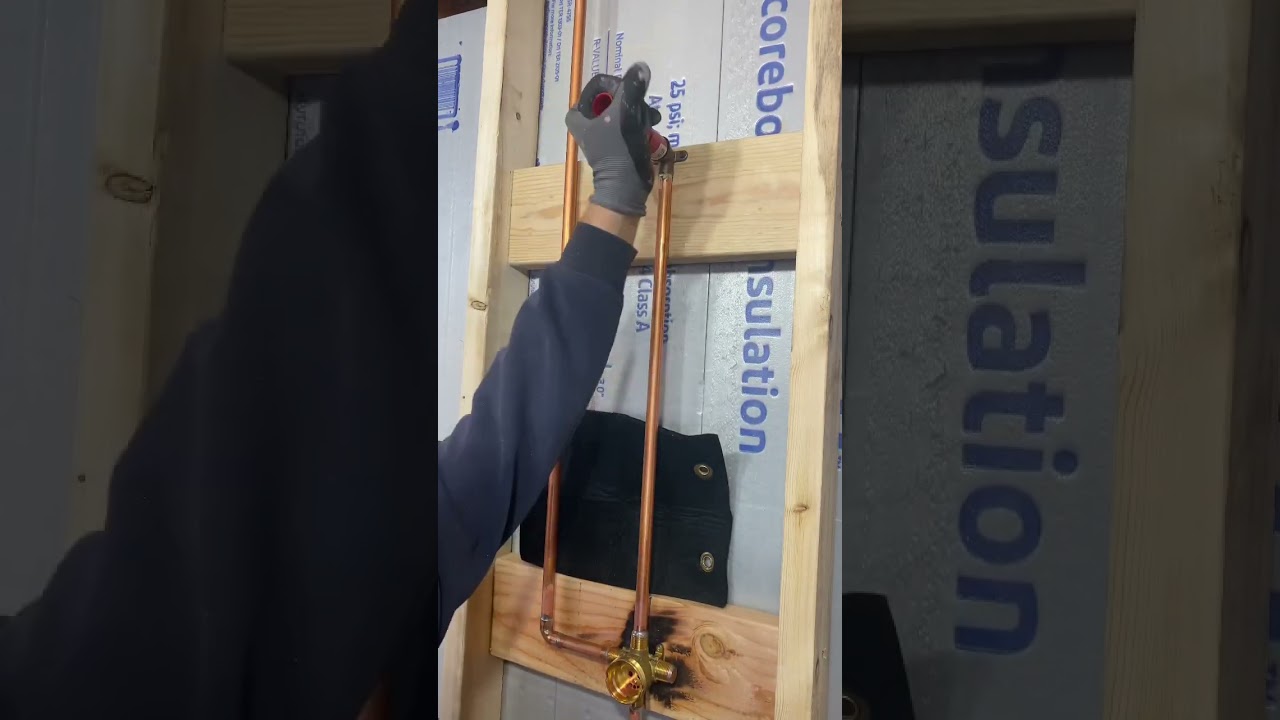 Shower Rough with Diverter & Rain Head #plumbing #diy #tools #construction #contractor #copperpipe