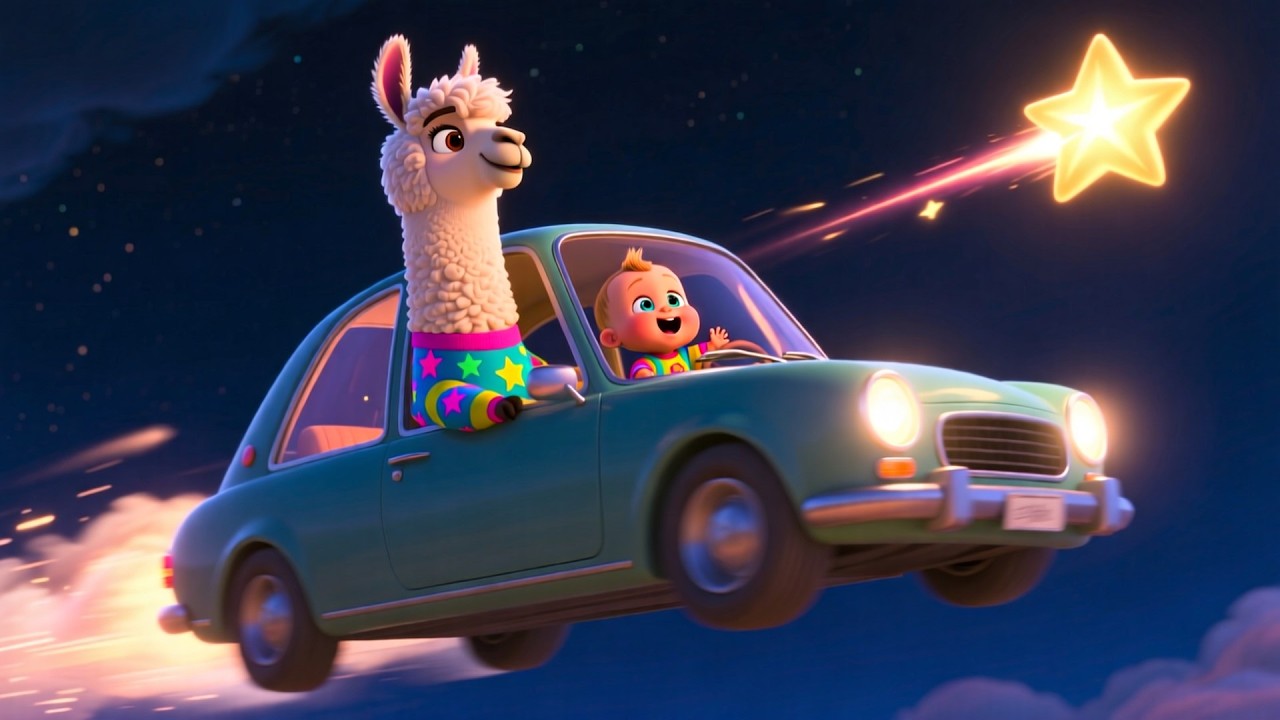 Llama’s Star Car Trip 🚗🌟 Fun Road Trip Song for Kids | Learn Numbers & Stars